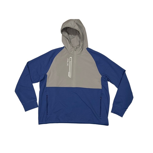 RLX Ralph Lauren Other - RLX Ralph Lauren Men's XXL 2XL Blue Gray Half Zip Hoodie Wicking Golf Jacket NEW